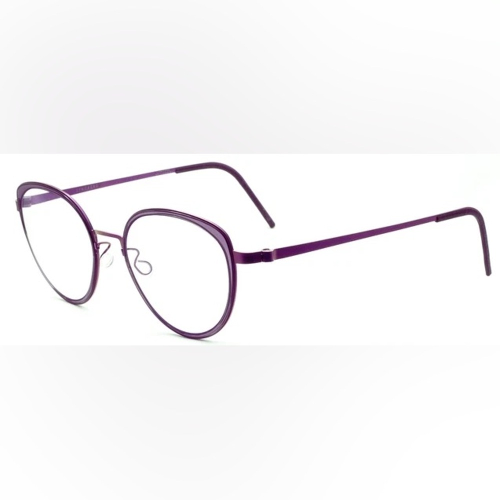 Lindberg Titanium Purple Round Cateye Glasses